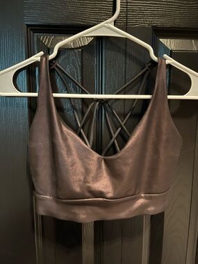 Athleta Shiny plum purple Strappy Sports Bralette